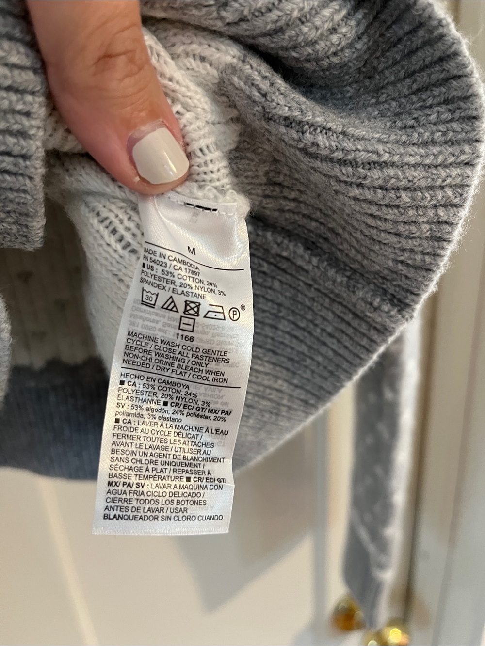 Old Navy Gray Cardigan with White Star Dot Pattern - Picture 4 of 5